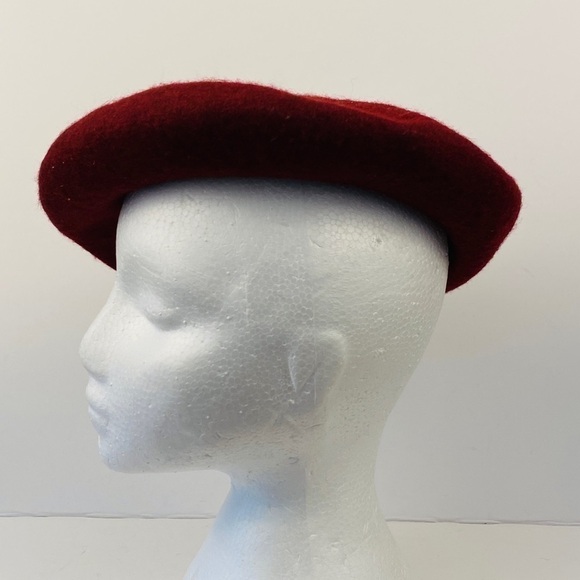 WOOL beret burgundy banana republic blend stretch - Picture 4 of 9